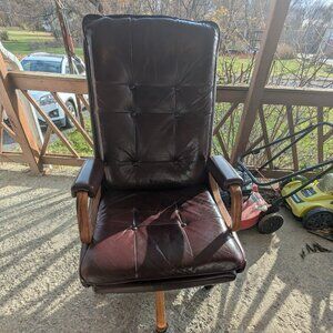Mahogany Colored Pleather Office Chair